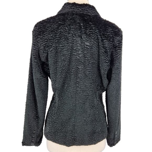 SALE Vintage Six Degrees Crushed Faux Fur Notched Collar Dinner Jacket - Picture 4 of 8